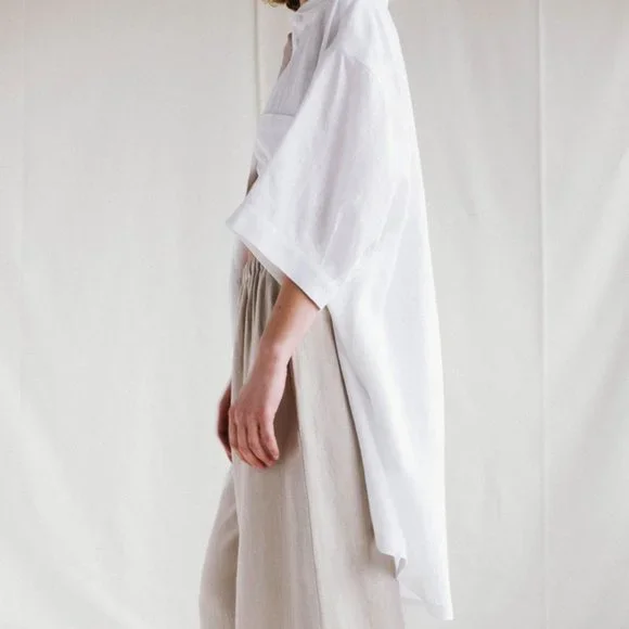 M Made In Italy | Tops | Italian Linen Shirtdress | Poshmark